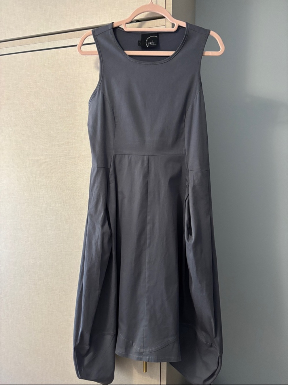 Porto San Francisco sleeveless dress in Charcoal fits a size 6